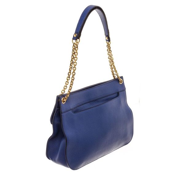 MCM Blue Leather Chain Shoulder Bag - Picture 3 of 8